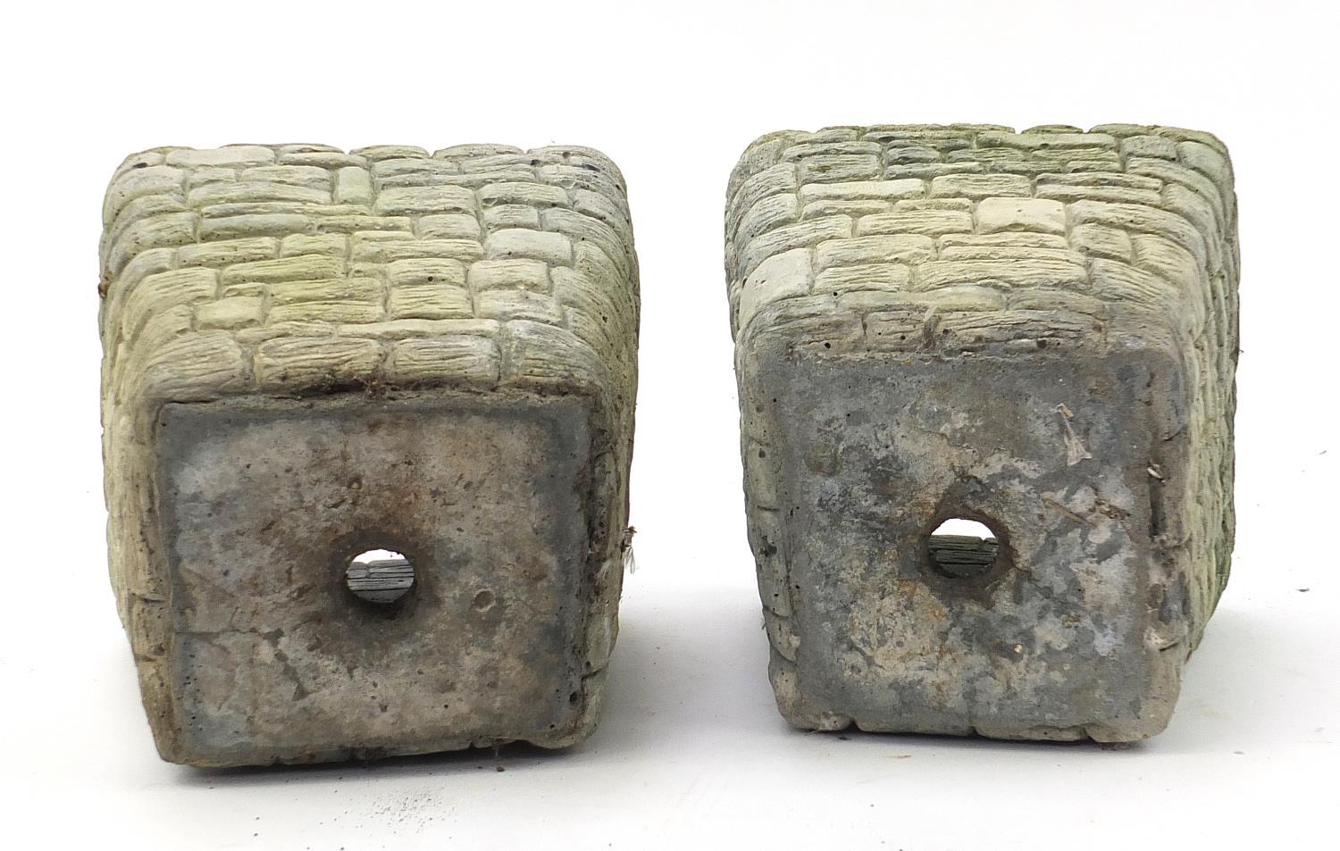 Two pairs of stoneware garden planters, the largest 23cm high : - Image 5 of 9