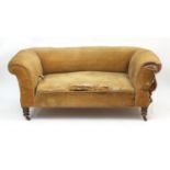 Victorian mahogany framed drop end settee, 175cm wide :