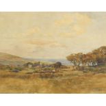 Patrick Lewis Forbes - Rural landscape, signed watercolour, mounted, framed and glazed, 27cm x