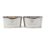 Pair of Champagne ice buckets with Lily Bollinger and Napoleon Bonaparte mottos, each 18cm H x