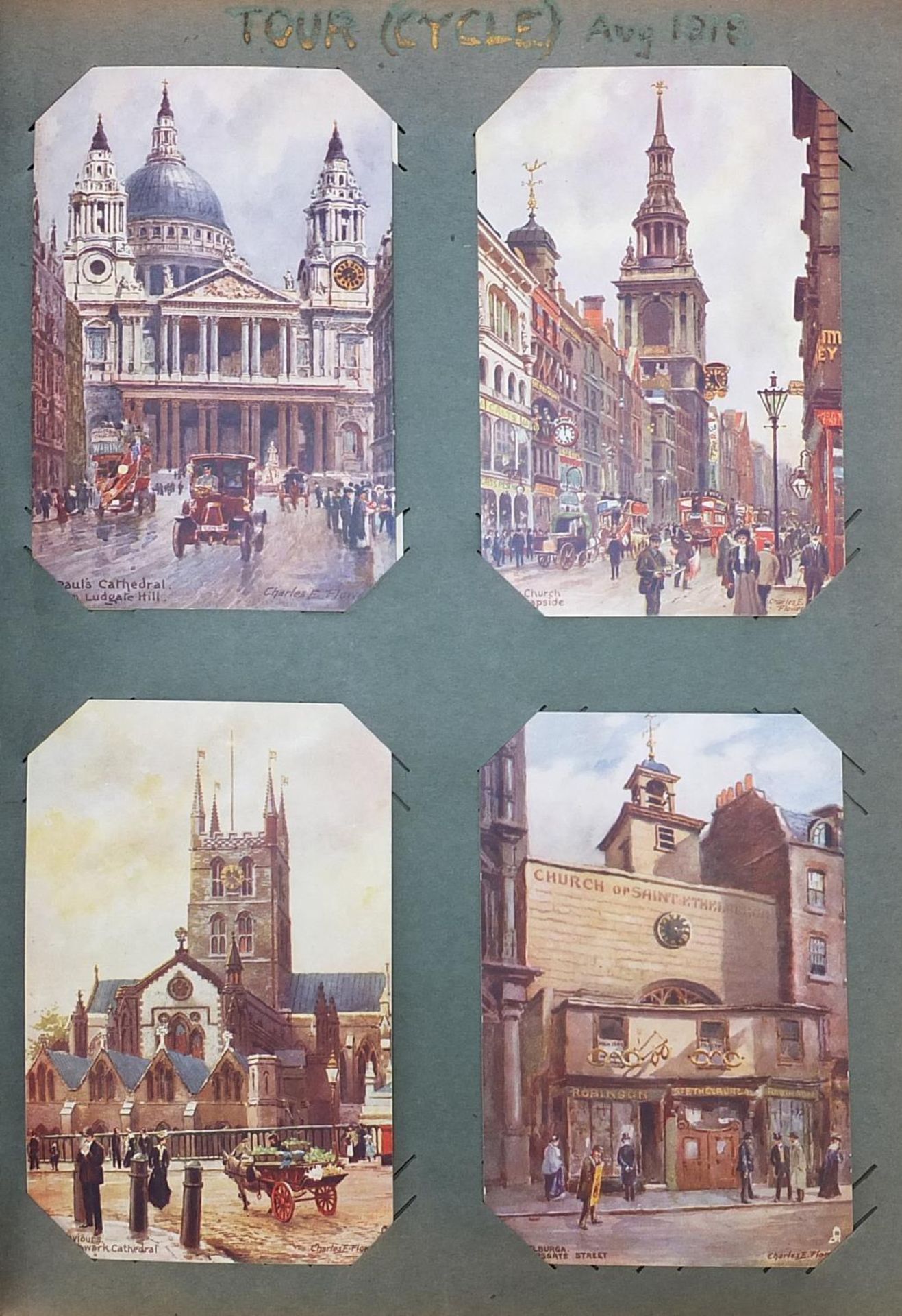 Early 20th century and later postcards including Oilette street scenes and flowers :