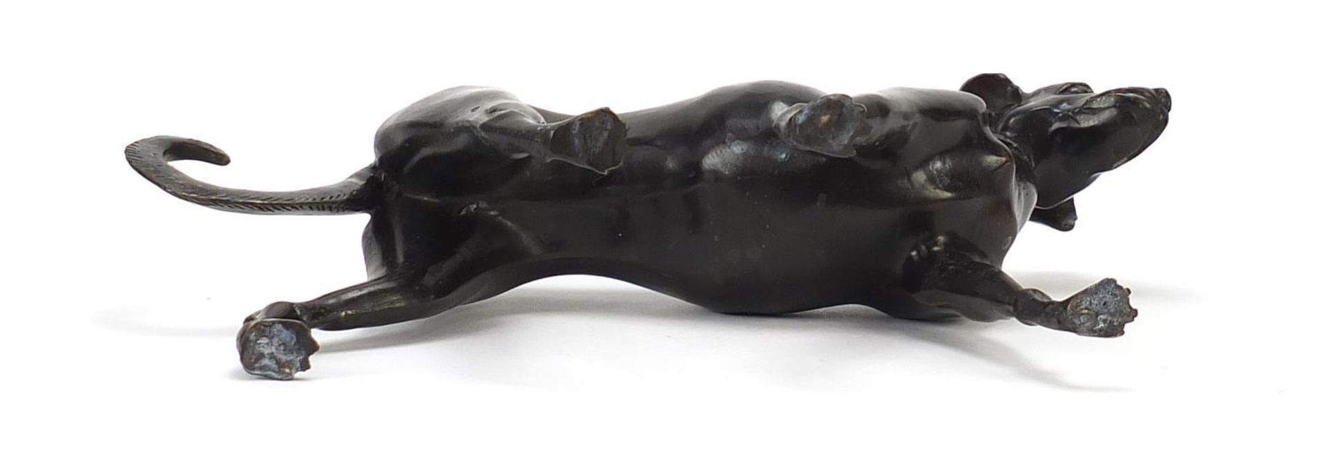 Large patinated bronze Great Dane, 31cm in length : - Image 3 of 3