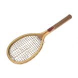 Early 20th century Arrow tennis lawn racquet, 61.5cm in length :