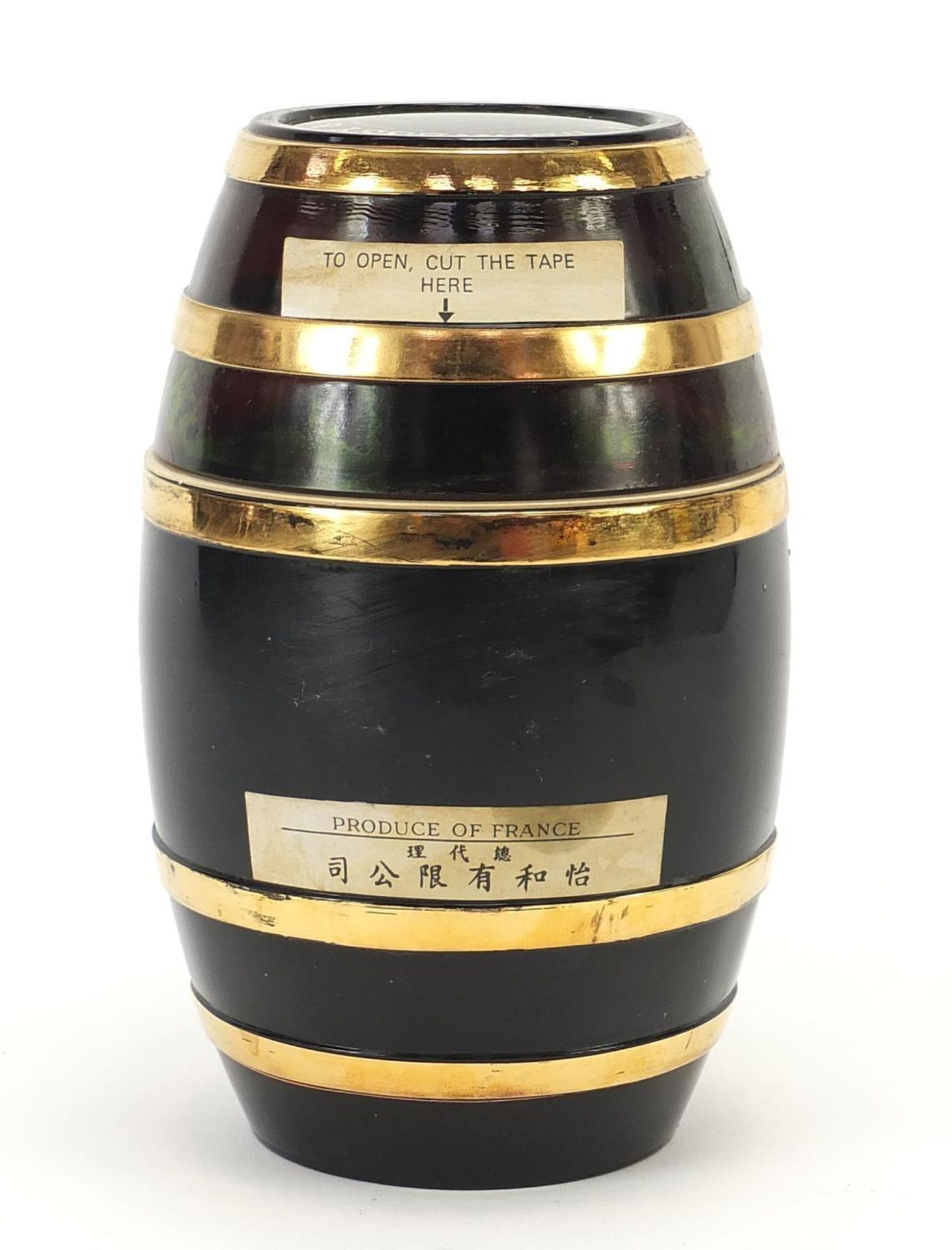 Bottle of Hennessey cognac housed in a barrel design glass bottle, 19cm high : - Image 5 of 7