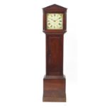Victorian mahogany longcase clock with painted dial, 196cm H x 42cm W x 22cm D :