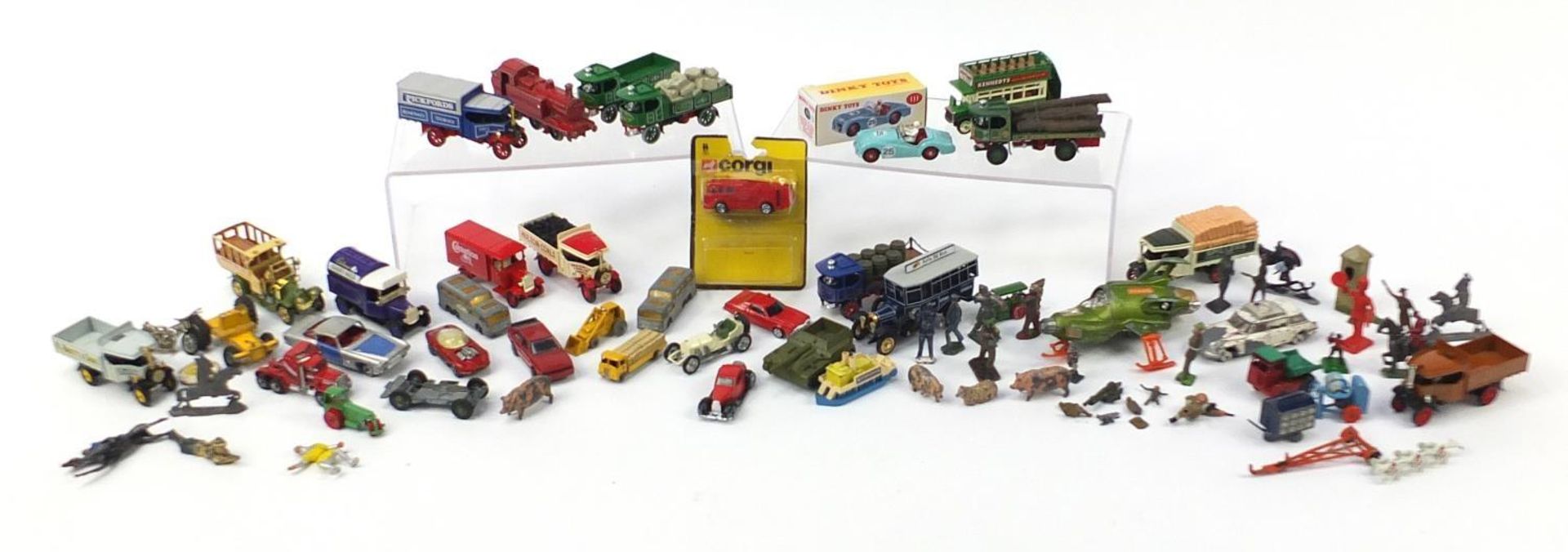 Vintage and later die cast and lead vehicles and animals including Dinky and Corgi :