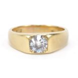 18ct gold diamond solitaire ring, approximately 5.2mm in diameter, size R, 7.8g :