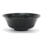 Chinese spinach green jade bowl, 13.5cm in diameter :