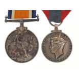 British military World War I 1914-18 war medal and For Faithful Service medal awarded to 3022PTE.G.