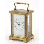 Bayard eight day brass cased carriage clock, 11.5cm high :