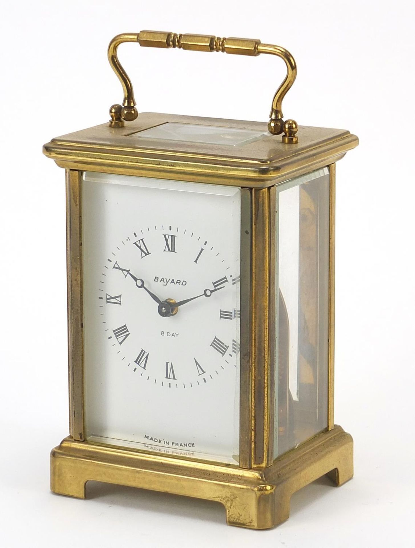 Bayard eight day brass cased carriage clock, 11.5cm high :