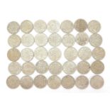 Collection of British pre decimal two shillings :