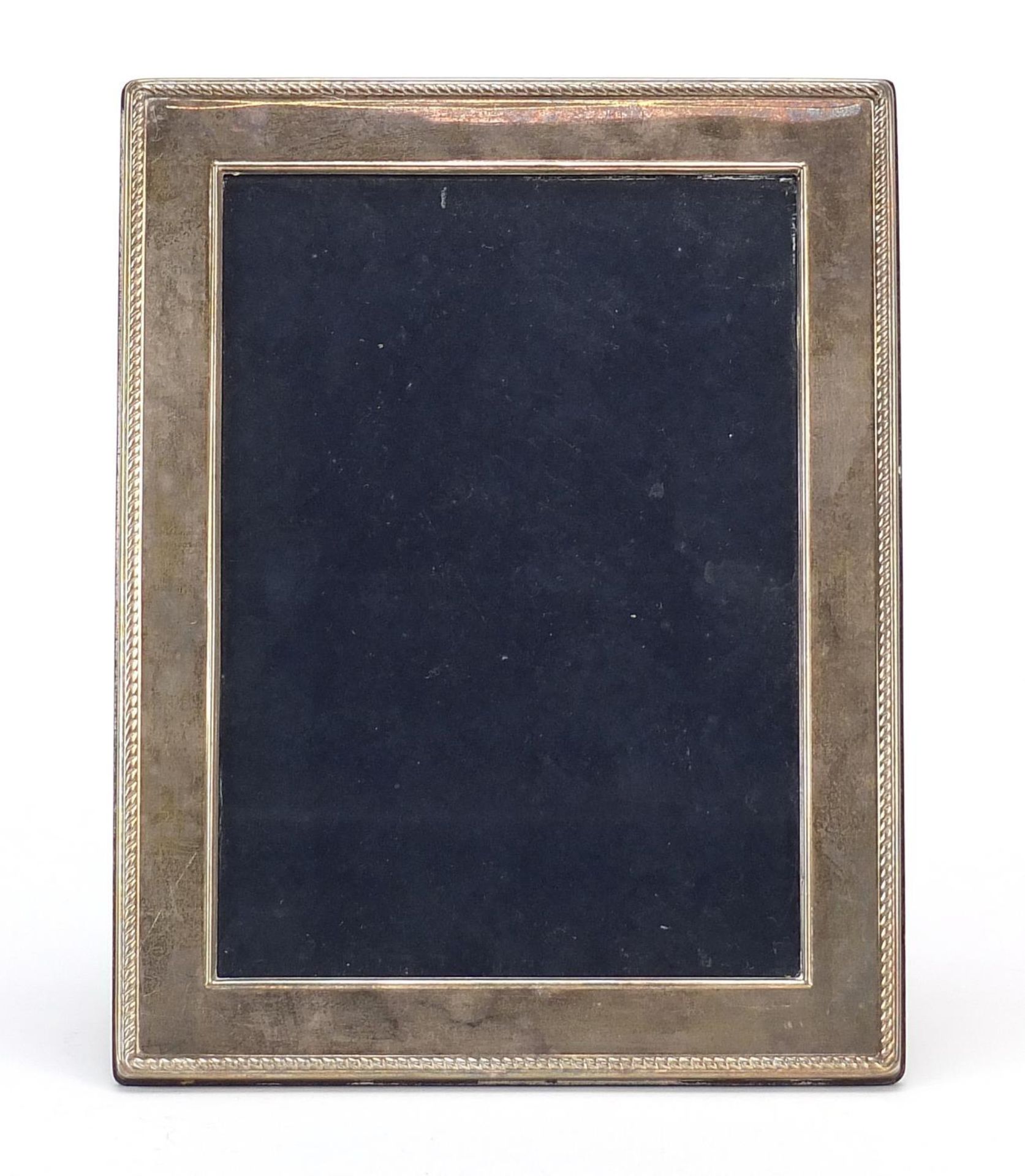 Carrs rectangular silver easel photo frame, London 2001, 22.5cm x 17.5cm :