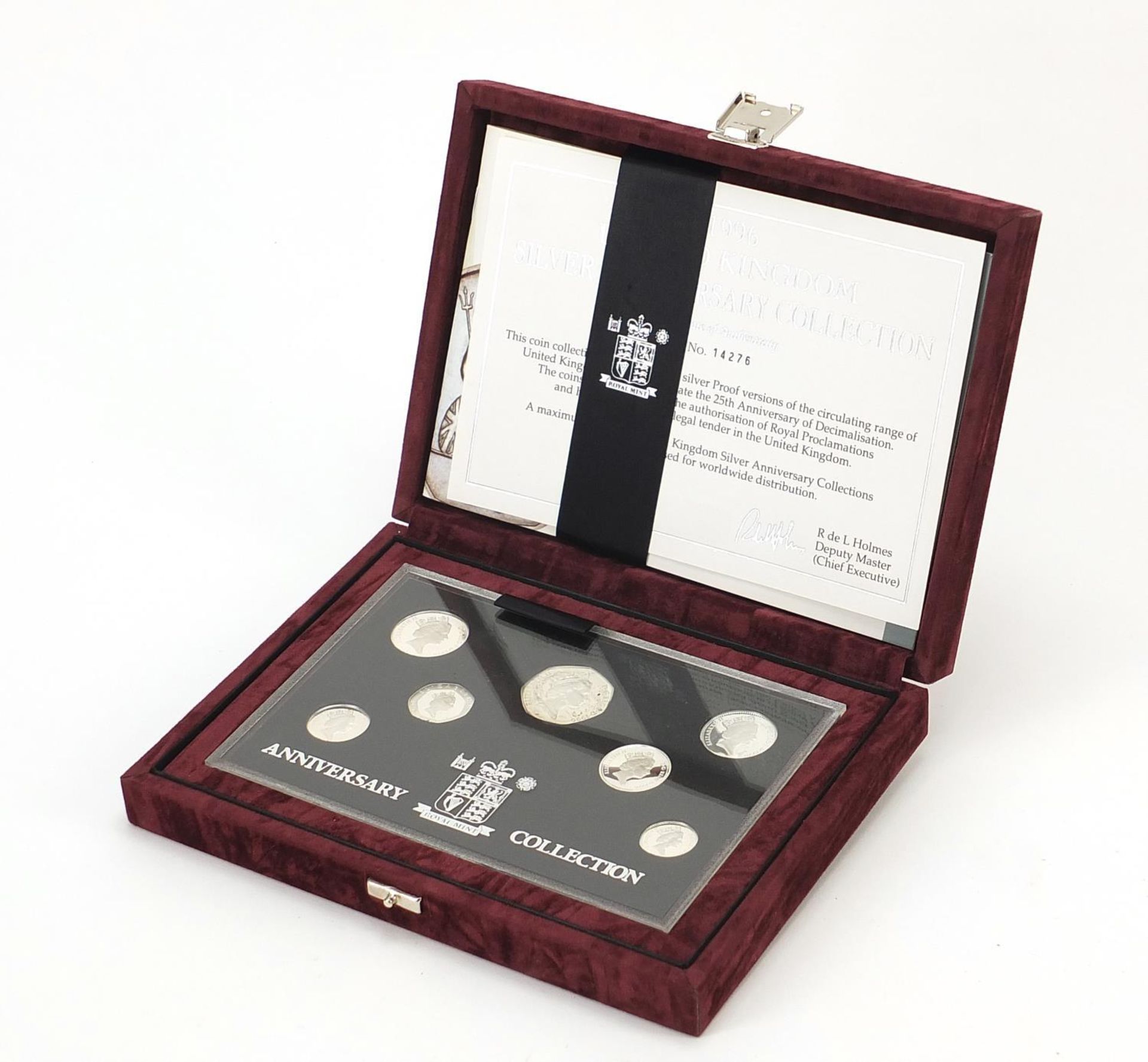 1997 United Kingdom Silver Anniversary Coin Collection with case and certificate number 14276 :