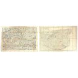 Two 19th century canvas backed Ordinance Survey maps including Thirty Miles Around London and