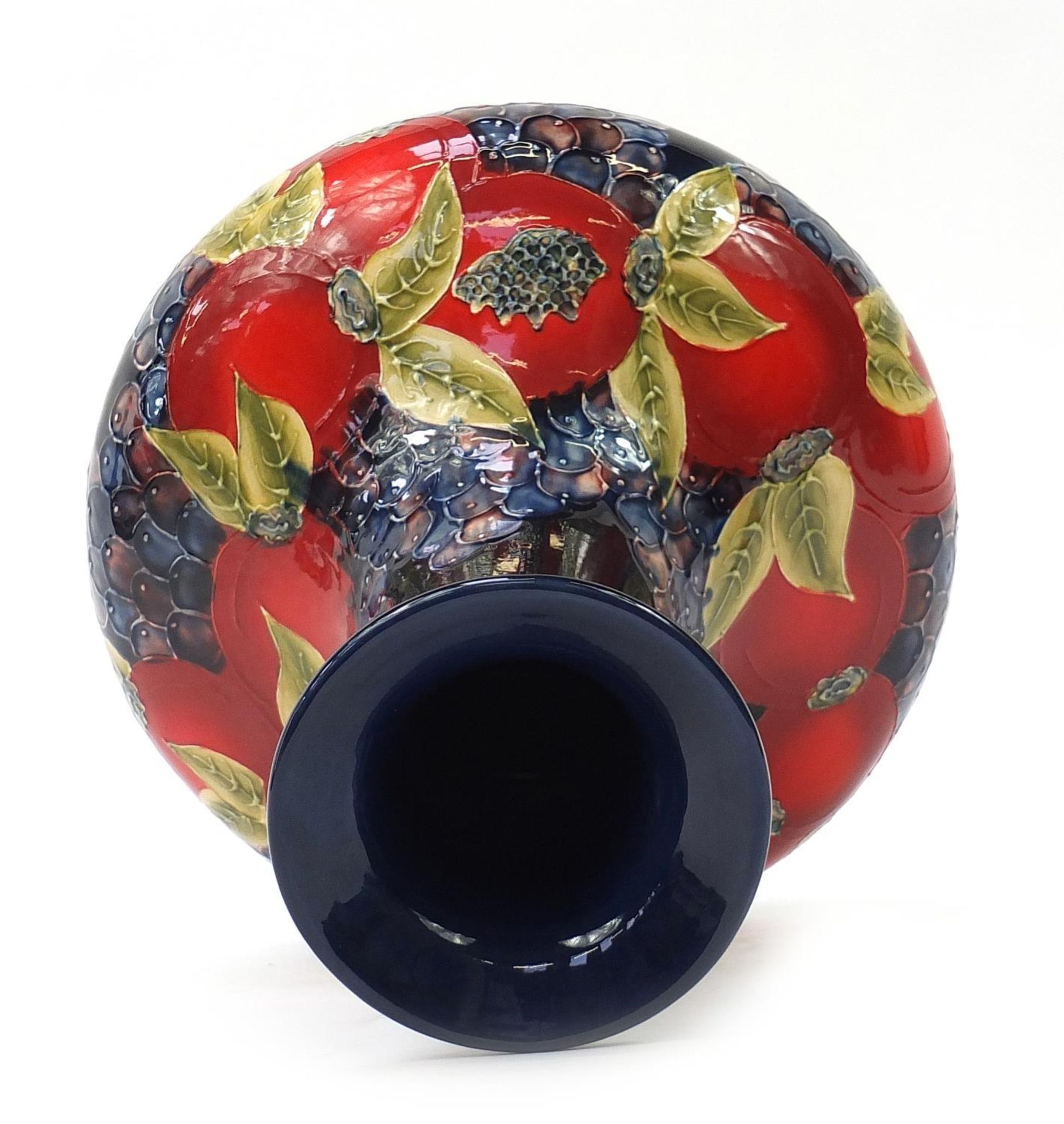 Large William Moorcroft style vase hand painted with a pomegranate, 42cm high : - Image 3 of 5