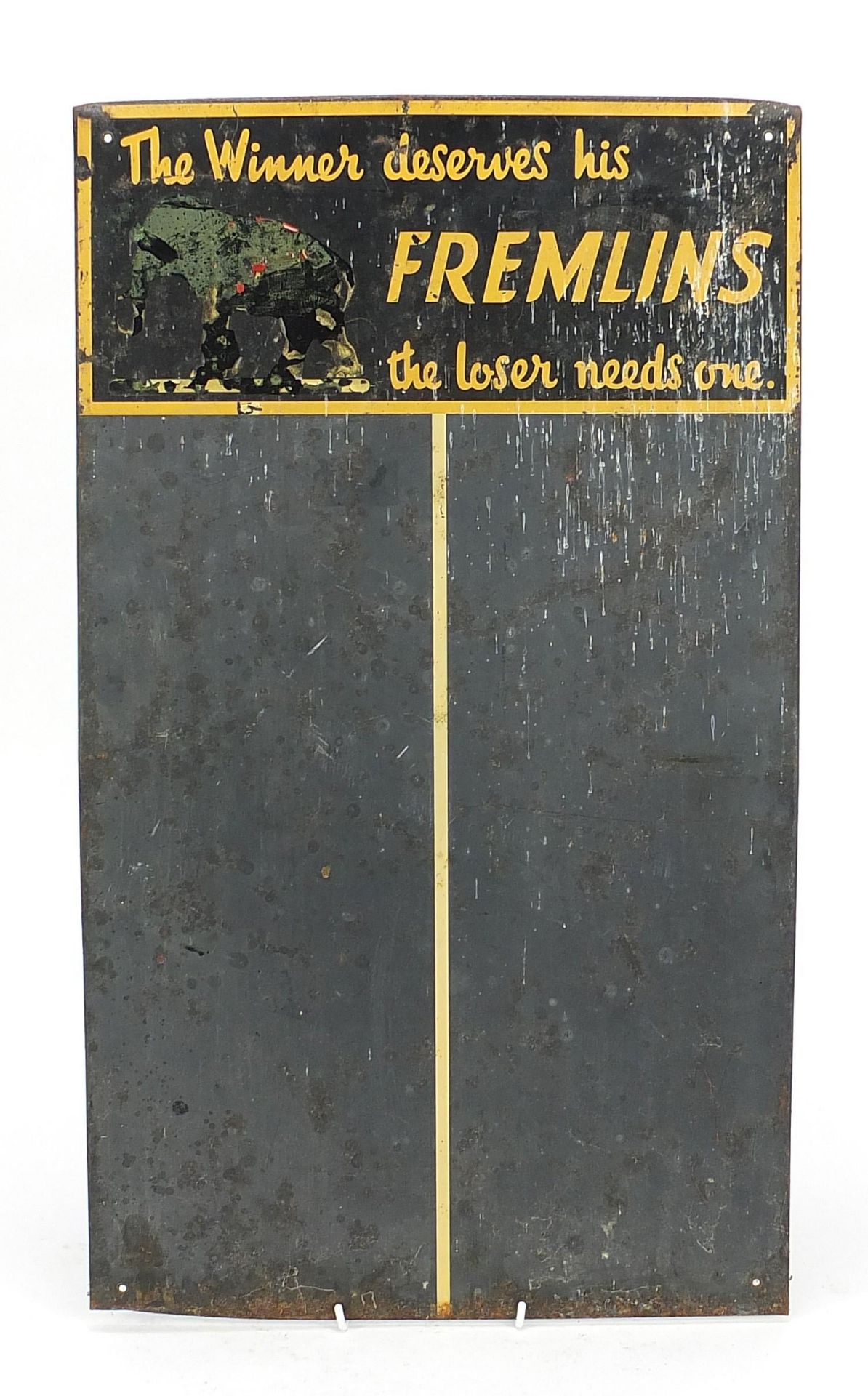 Vintage Fremlin's Ale advertising tin darts scoreboard, 60.5cm x 35.5cm :