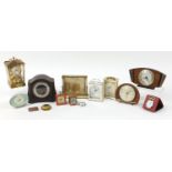 Vintage and later clocks and pocket watches including Smith's, Bakelite, Schatz and Metamec, the