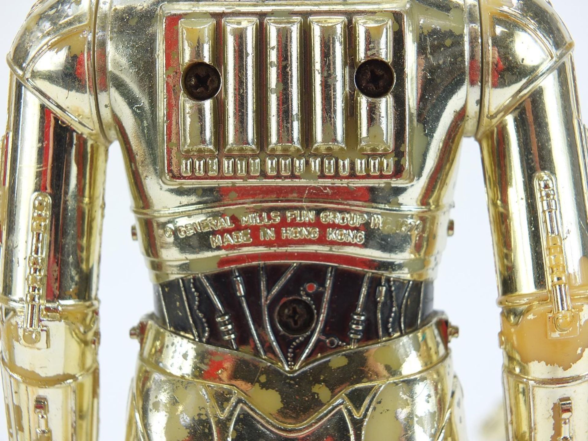 Six large vintage Star Wars action figures including two gold C-3PO, 31.5cm high : - Bild 6 aus 6