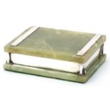 Art Deco chrome mounted onyx casket, 4.5cm H 13.5cm W x 10cm D :For Further Condition Reports Please