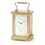 Garrard & Co, brass cased carriage clock with Roman numerals, 11.5cm high :For Further Condition