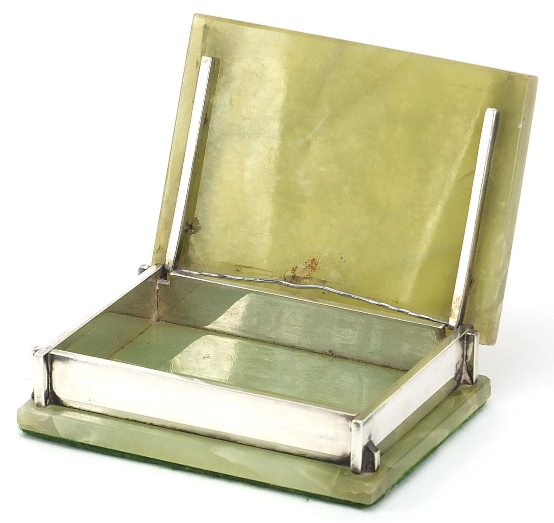Art Deco chrome mounted onyx casket, 4.5cm H 13.5cm W x 10cm D :For Further Condition Reports Please - Image 2 of 4