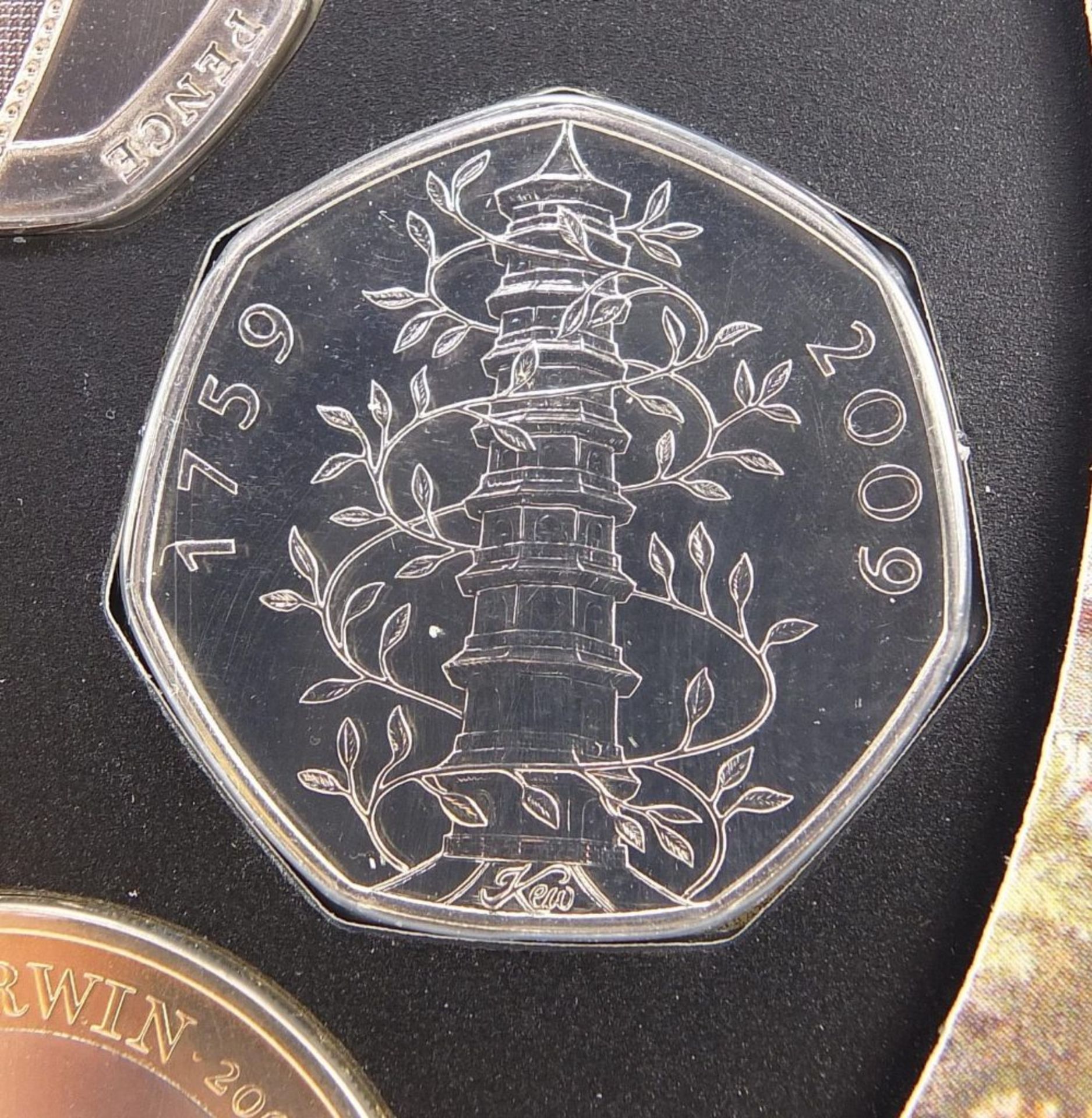 Royal Mint 2009 uncirculated coin collection with Kew Garden fifty pence piece :For Further - Image 3 of 5