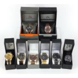 Eight gentlemen's August Steiner wristwatches with boxes and paperwork :For Further Condition