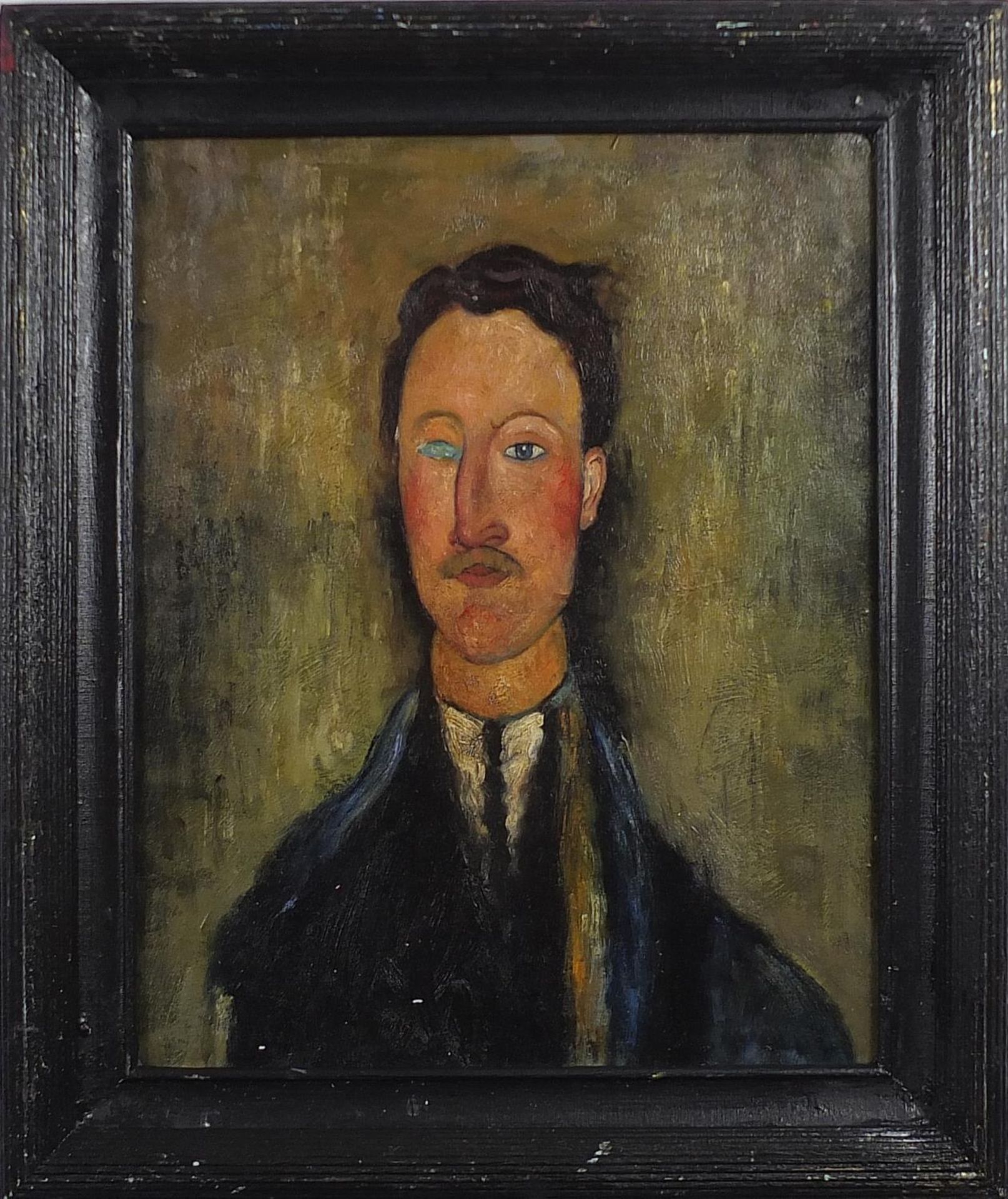 Head and shoulders portrait of a gentleman, Italian school oil on board, mounted and framed, 50cm - Image 2 of 5