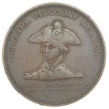 19th century bronze medallion commemorating Lord Nelson's flagship, 3.3cm in diameter :For Further