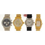 Four gentlemen's Krug-Baumen wristwatches with boxes, comprising Air Traveller Diamond model