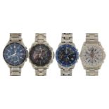 Four gentlemen's Casio Edifice wristwatches, three with boxes and paperwork, models EFR-545, ECW-