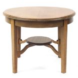 Art Deco design walnut occasional table with under tier, 45cm H x 59cm in diameter :For Further