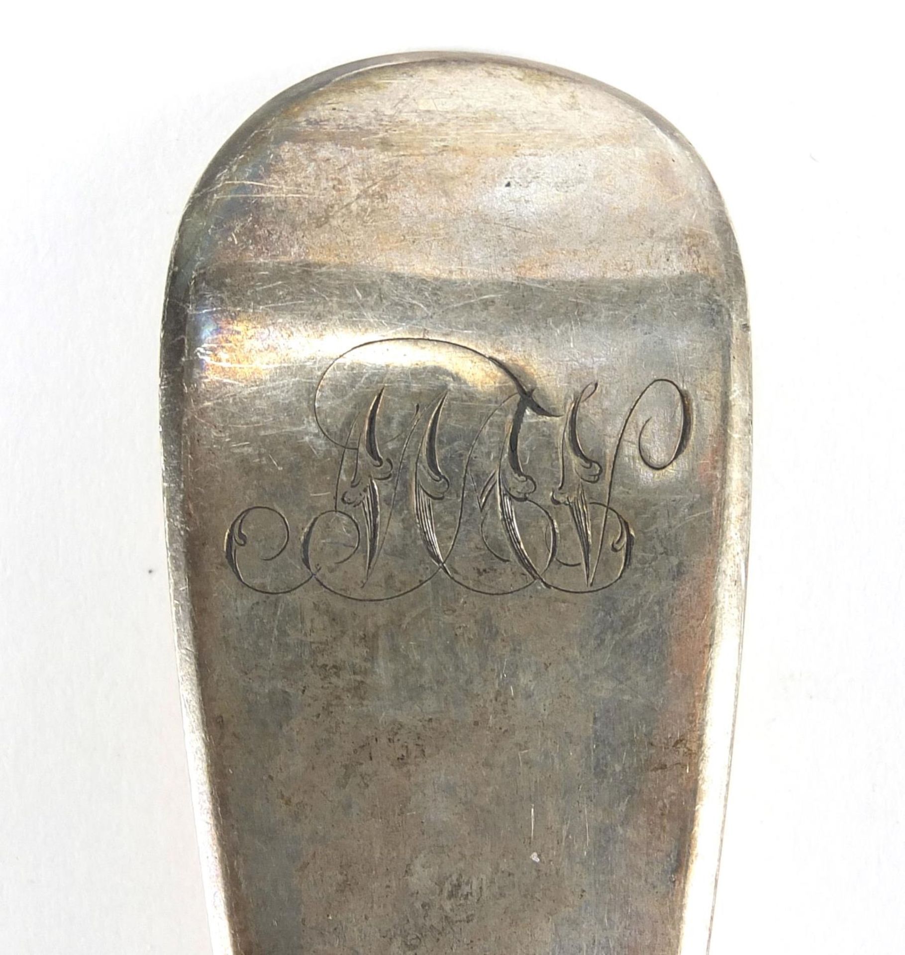 Four William IV and later silver tablespoons including Charles Boyton 1836, the largest 22.5cm in - Bild 4 aus 4