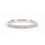 9ct white gold diamond half eternity ring, size O, 1.7g :For Further Condition Reports Please