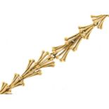 John Donald, Modernist 18ct gold bracelet, 16cm in length, 14.2g :For Further Condition Reports