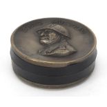 German military interest snuff box with bust of Benito Mussolini, 7cm in diameter :For Further