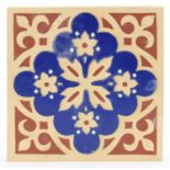 H & R Johnson encaustic tile from the Westminster Palace throne room, 15cm x 15cm (PROVENANCE: