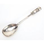 Liberty & Co Ltd, Art Nouveau silver spoon with stylised terminal, Birmingham 1929, 12.5cm in