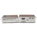 Vintage Akai HiFi electronics comprising stereo receiver AA-1020 and stereo cassette deck CS-705D :