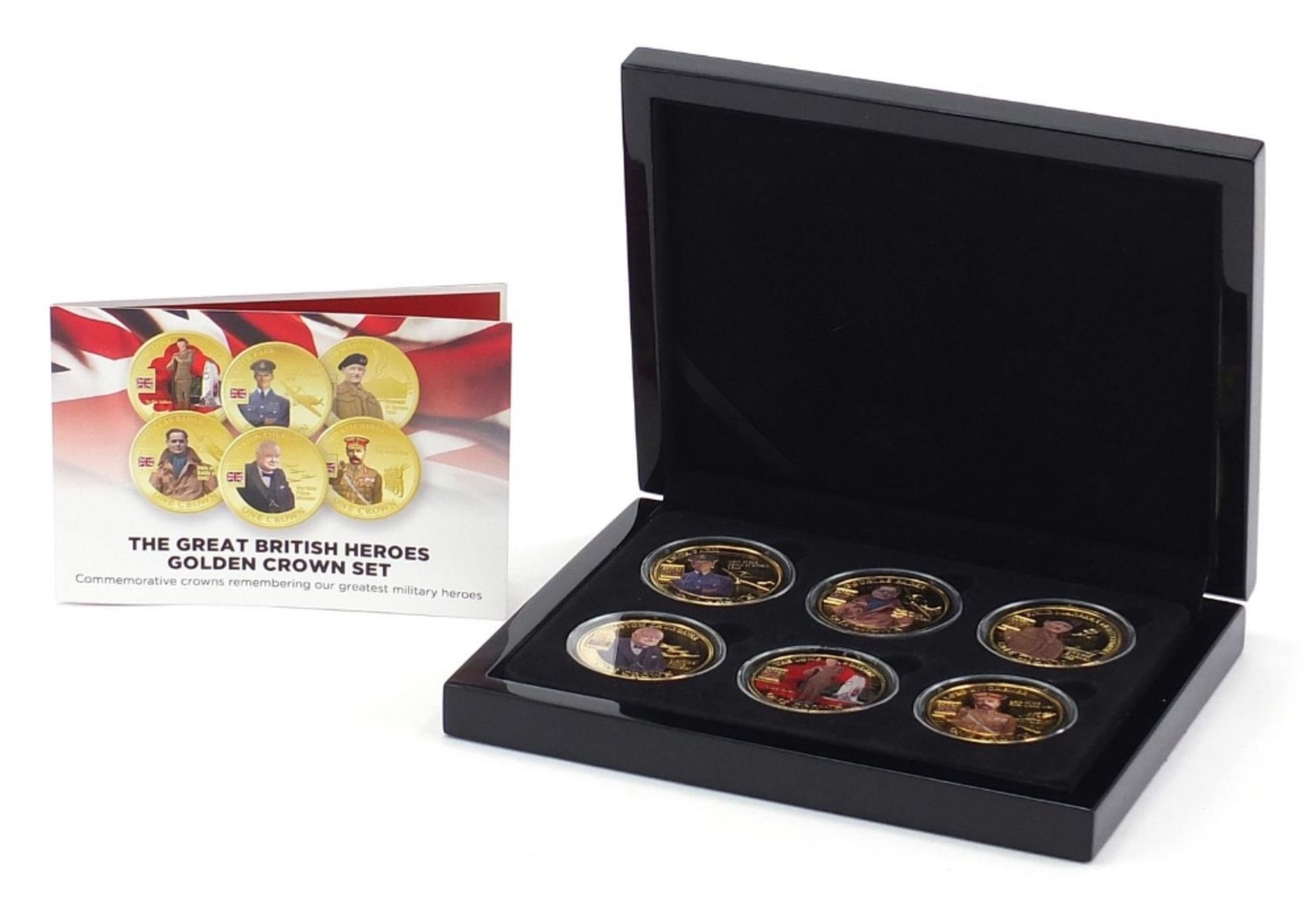 The Great British Heroes Golden Crown set with fitted case and box :For Further Condition Reports - Image 8 of 9