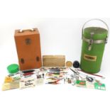 Vintage items including a Brexton tackle box a large thermos cooler :For Further Condition Reports