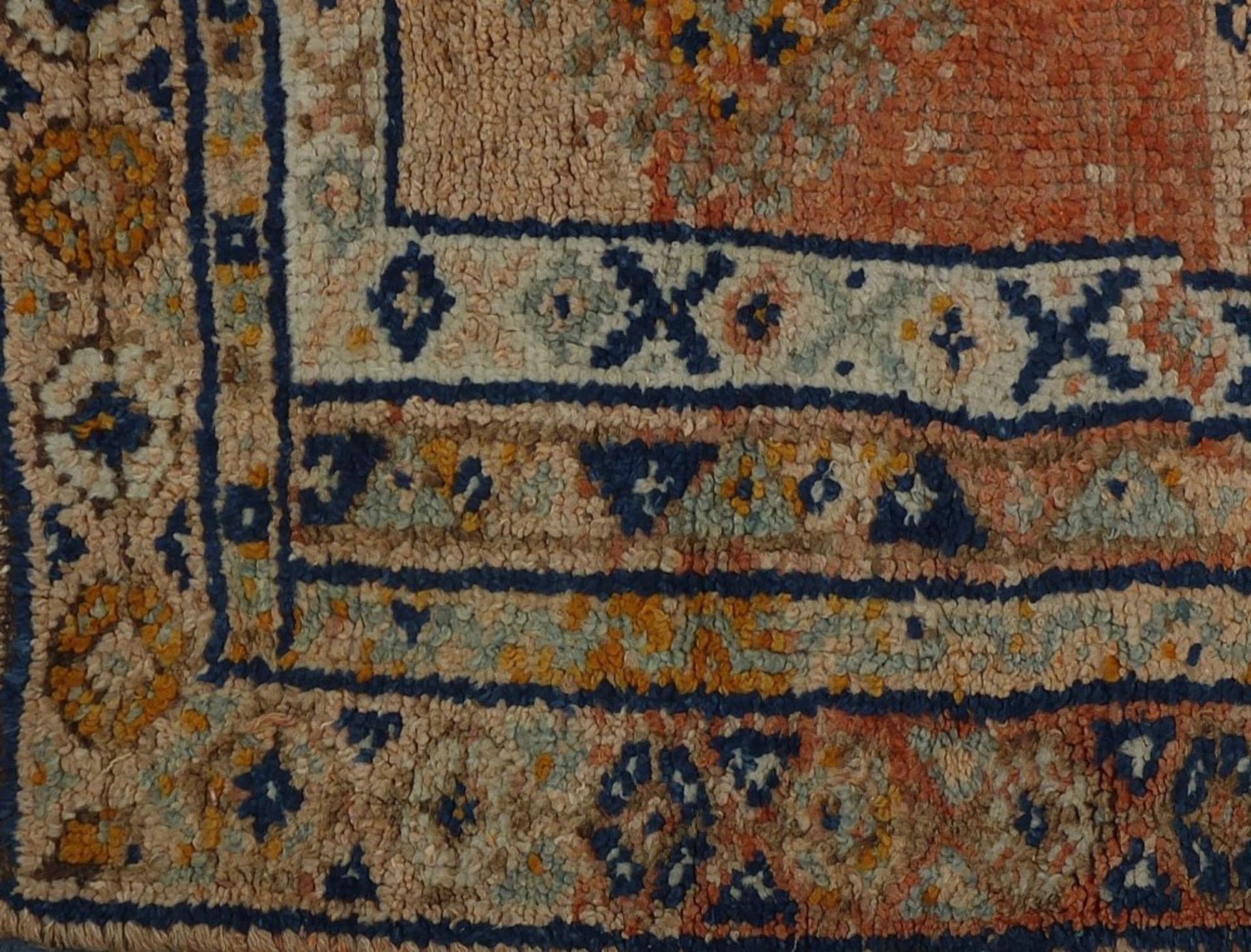 Rectangular Turkish kilim design carpet runner wtith repeat central medallion, 270cm x 104cm :For - Image 3 of 4
