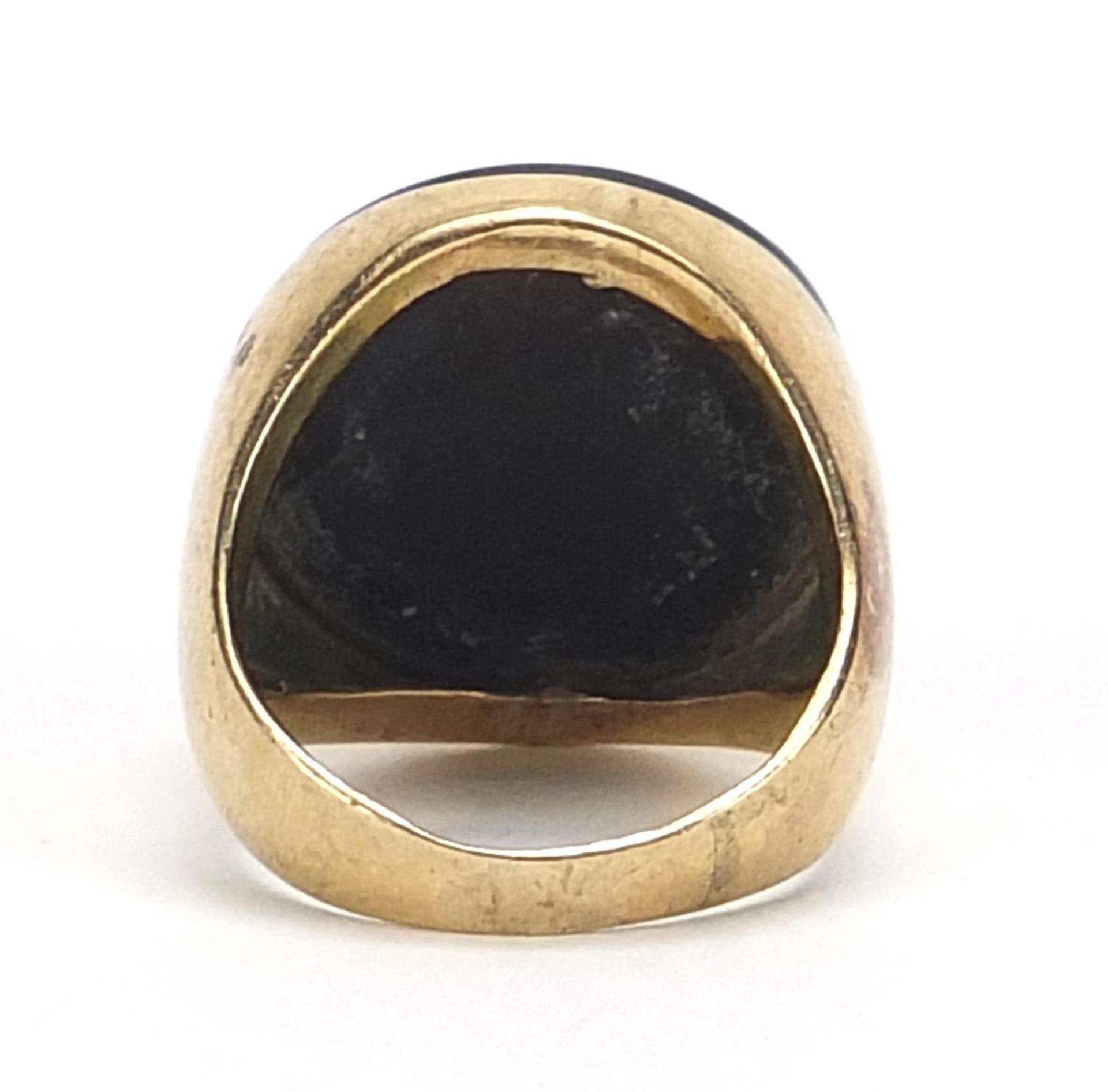 9ct gold black onyx signet ring, size O, 9.4g :For Further Condition Reports Please Visit Our - Image 3 of 5