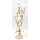 Naturalistic standard lamp with globular glass shades, 122.5cm high :For Further Condition Reports