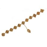 Unmarked gilt metal filigree ball bracelet, 20cm in length, 31.2g :For Further Condition Reports