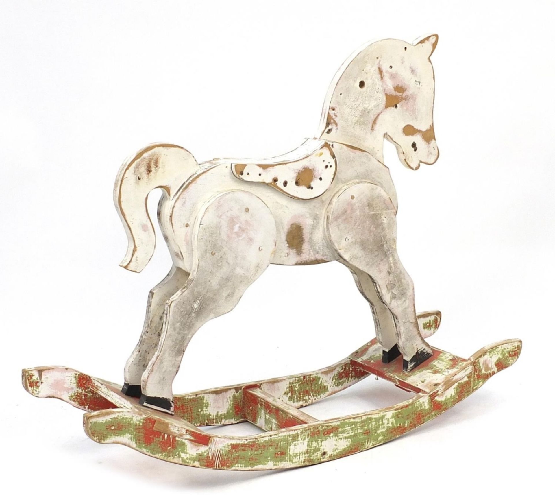 Painted wooden child's rocking horse, 122cm in length :For Further Condition Reports Please Visit - Image 3 of 3