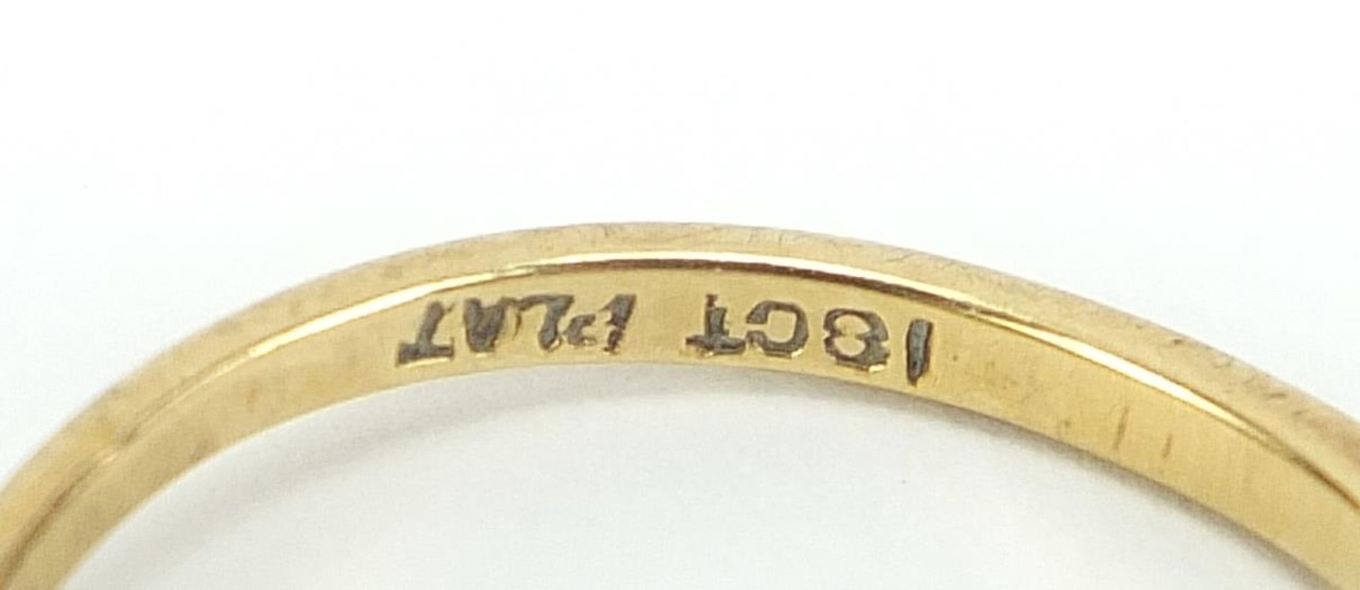 Antique 18ct gold diamond three stone ring, size M, 2.7g :For Further Condition Reports Please Visit - Image 5 of 5