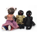 Two antique dolls and a bear, the largest 40cm high :For Further Condition Reports Please Visit
