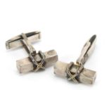 Tiffany & Co, pair of sterling silver and 18ct gold cufflinks, 2cm wide, 17.6g :For Further